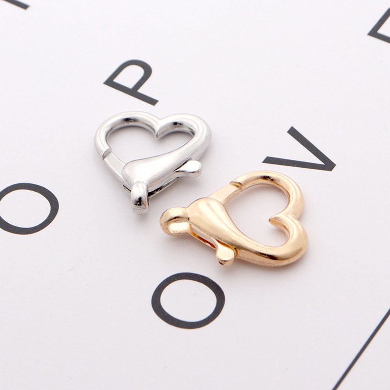 diy accessories Love Lobster buckle Metal keychain Heart box buckle Heart alloy handwork material