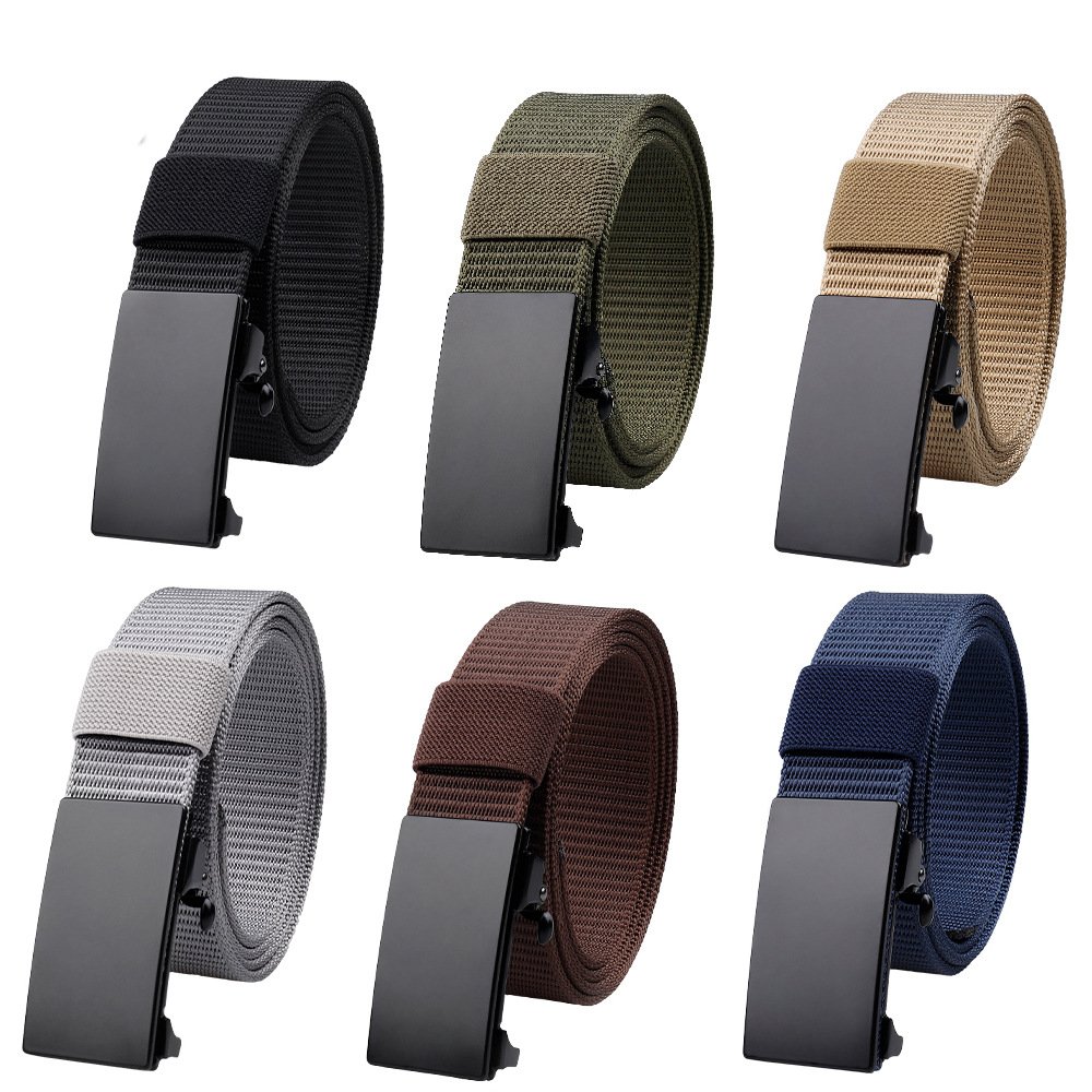 Fashionable casual canvas belt trendy outdoor tactical belt alloy buckle nylon canvas belt