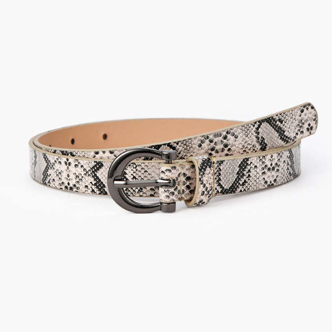 Women's Jeans Decorative Pin Buckle Thin Printed Animal Zebra Snake Leopard Pattern Fake Leather Belt