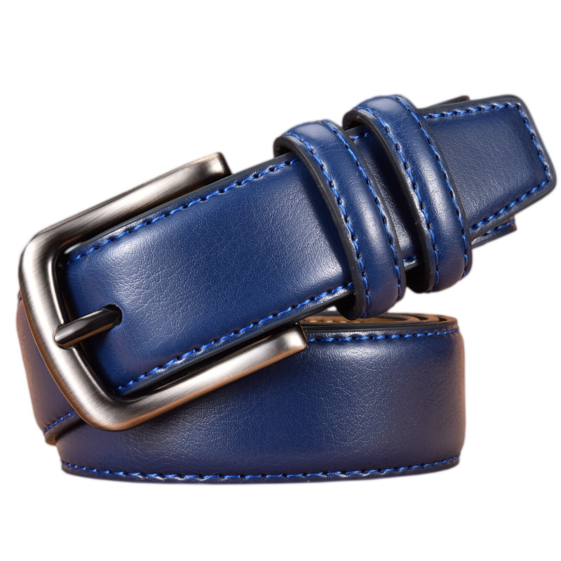 High Quality Men's Business Genuine Leather Belt Custom Logo Metal Pin Buckle Belt For Daily Men And Women Suit Jeans Dress