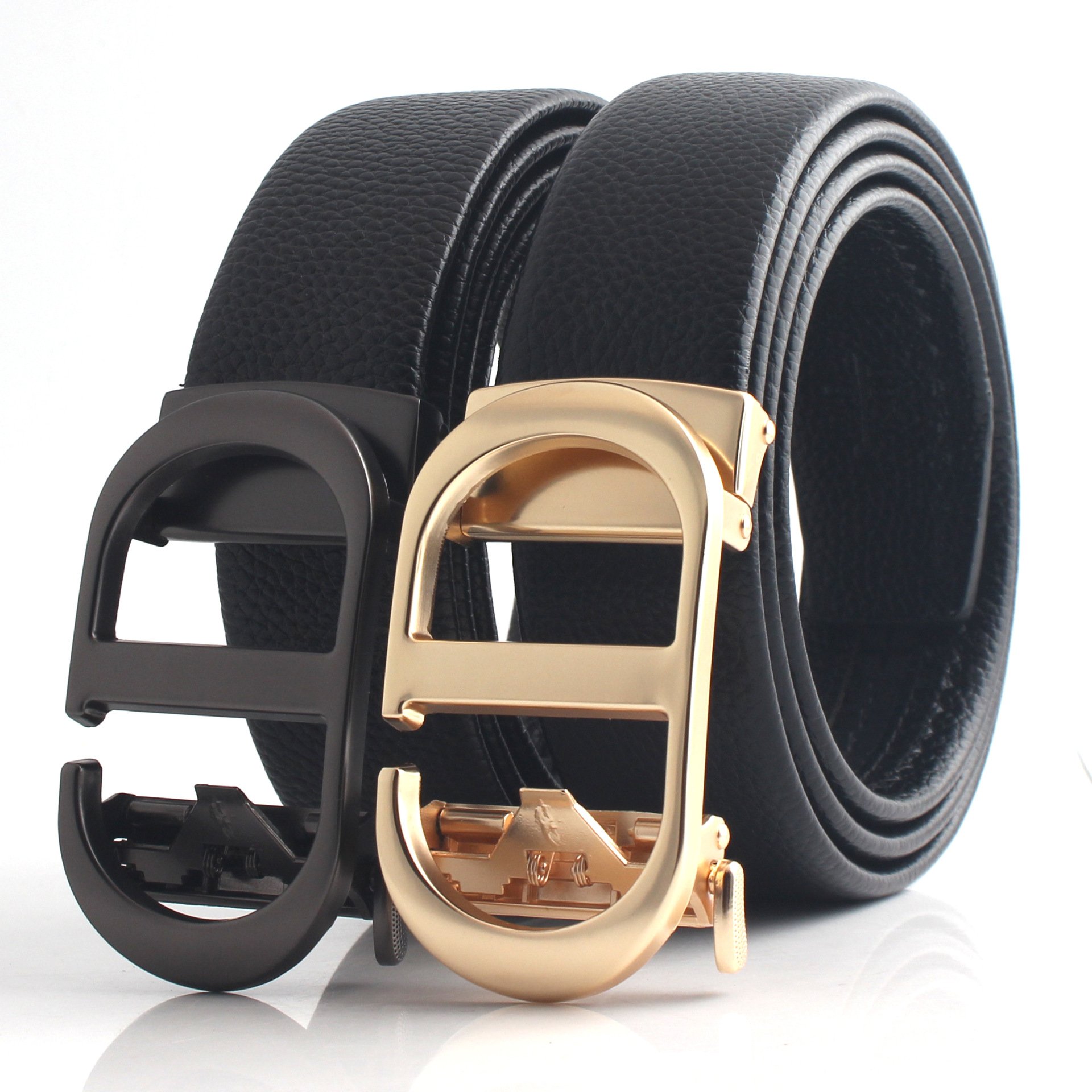 Men's Genuine Leather belt wholesale letter G metal automatic buckle designer brand leather men belt