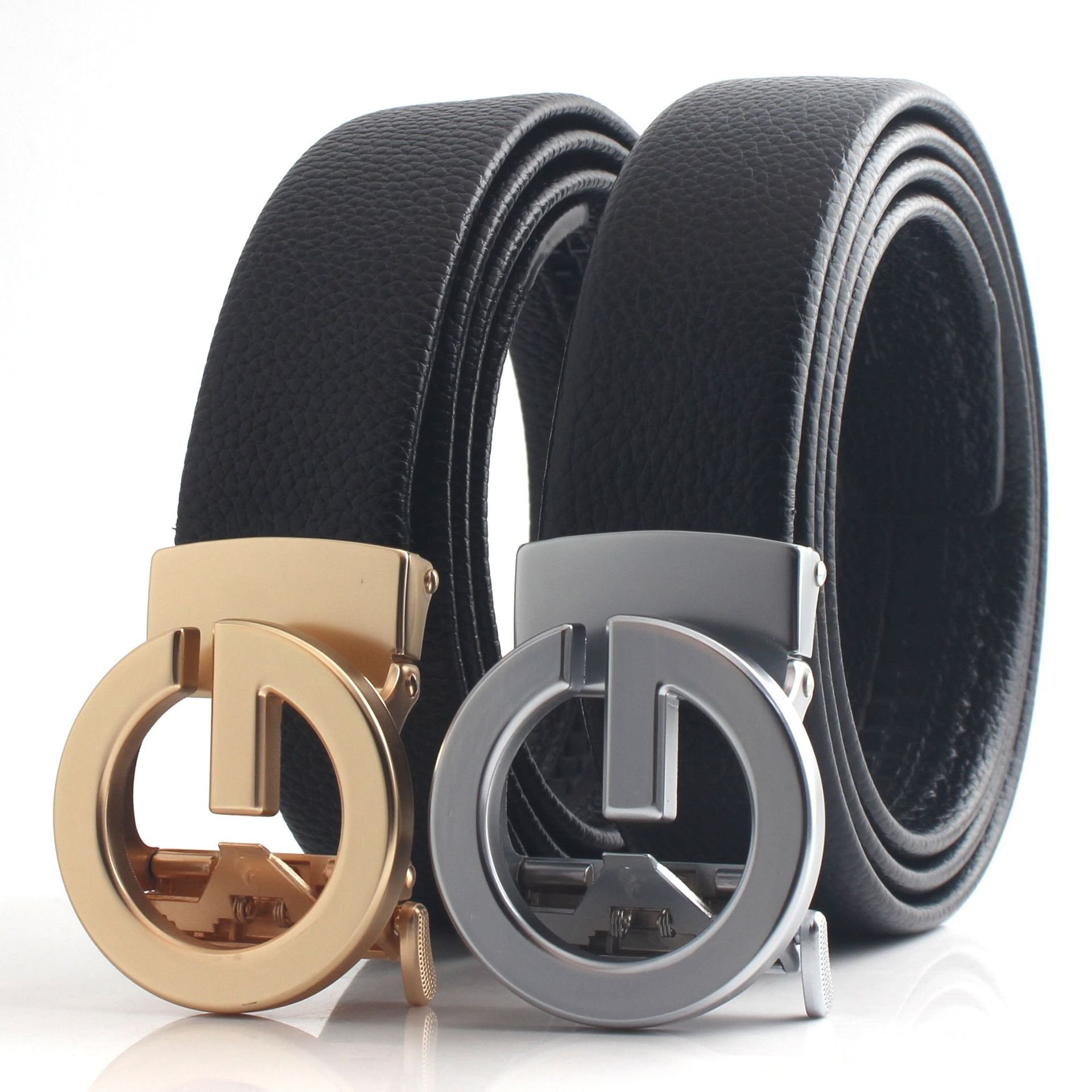 Men's Genuine Leather belt wholesale letter G metal automatic buckle designer brand leather men belt