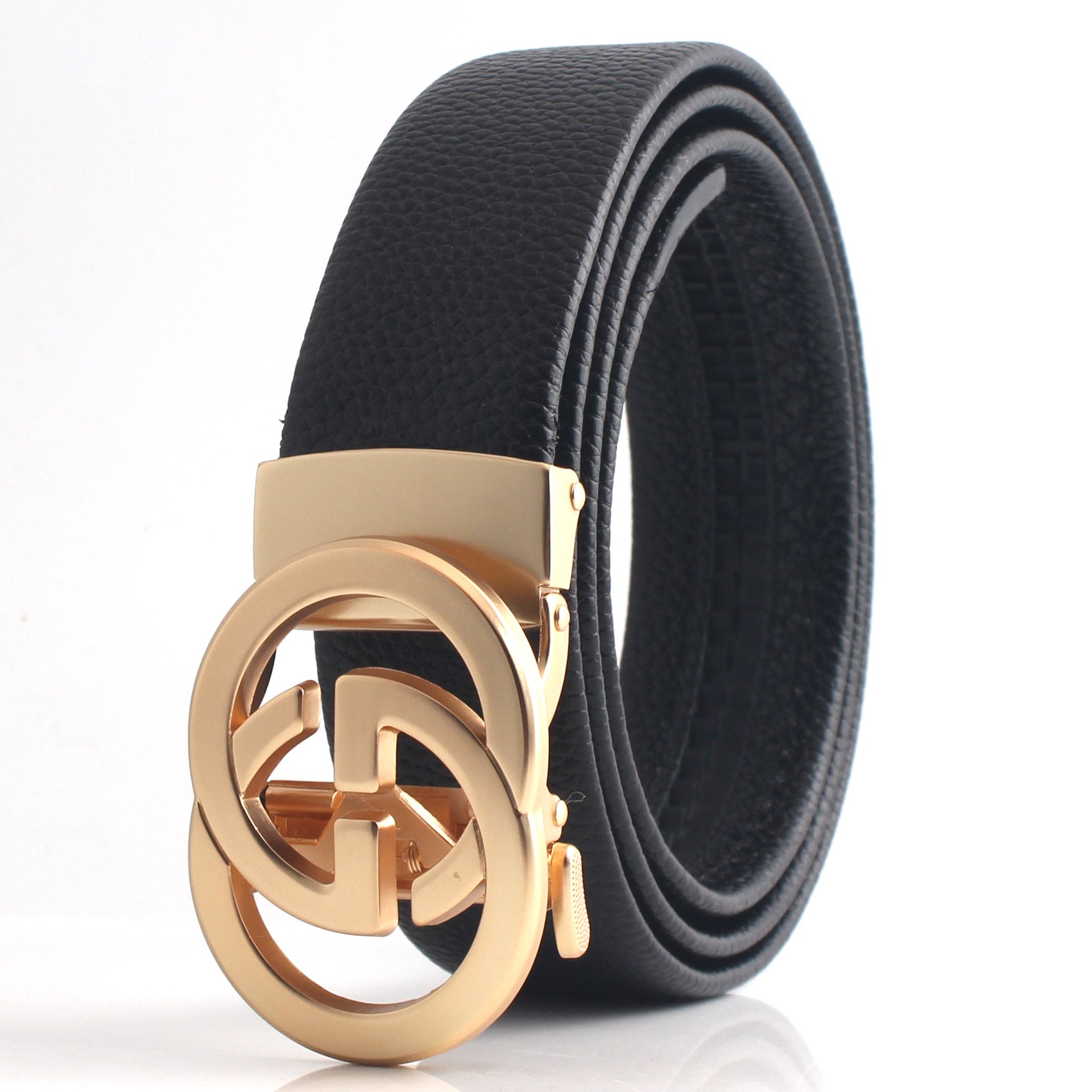 Men's Genuine Leather belt wholesale letter G metal automatic buckle designer brand leather men belt