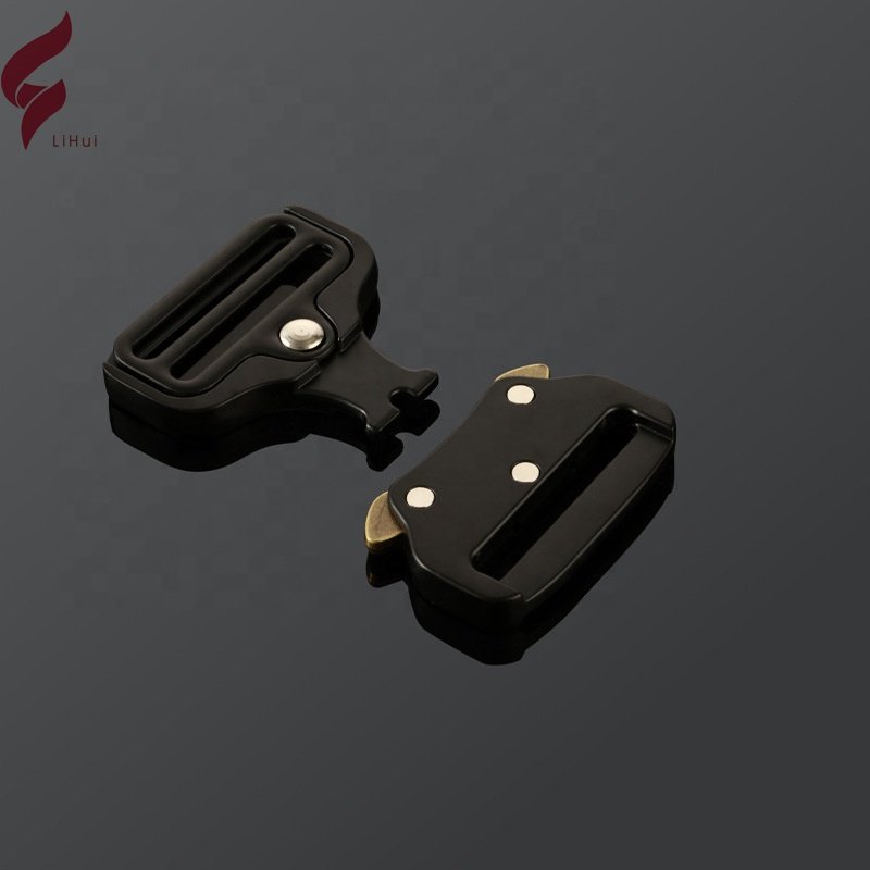 Lihui Automatic Quick Release Metal Shoes Buckle 38mm Zinc Alloy Buckle black metal buckles for shoes