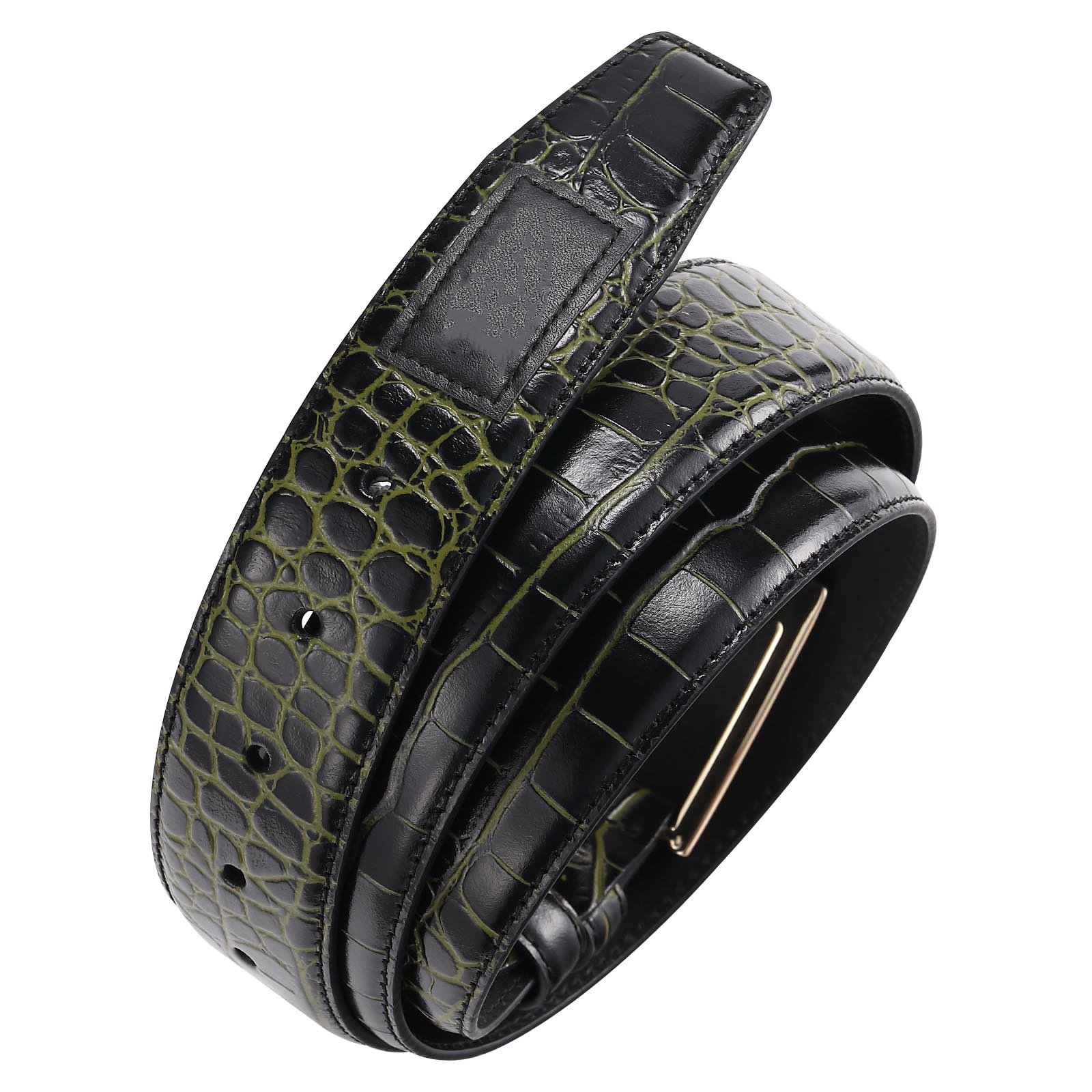 New Design Hot Sell Crocodile Custom Fashion Genuine Leather Pin Buckle Belt