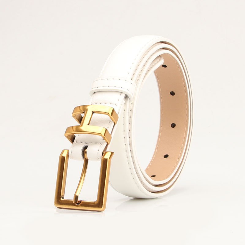 New Vintage Alloy Letter Buckle Belt Women's Ins-style Fashion Versatile Jeans Simple Versatile Belts