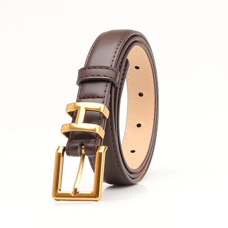 New Vintage Alloy Letter Buckle Belt Women's Ins-style Fashion Versatile Jeans Simple Versatile Belts