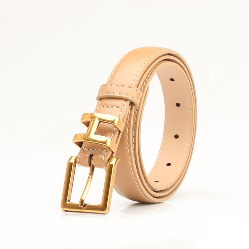 New Vintage Alloy Letter Buckle Belt Women's Ins-style Fashion Versatile Jeans Simple Versatile Belts