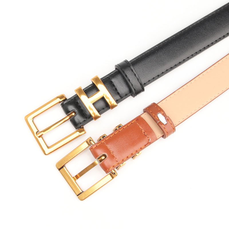 New Vintage Alloy Letter Buckle Belt Women's Ins-style Fashion Versatile Jeans Simple Versatile Belts