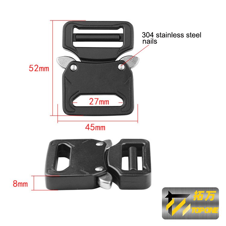 27mm Black Adjustable Shoulder Bag Strap Backpack Metal Quick Release Buckle