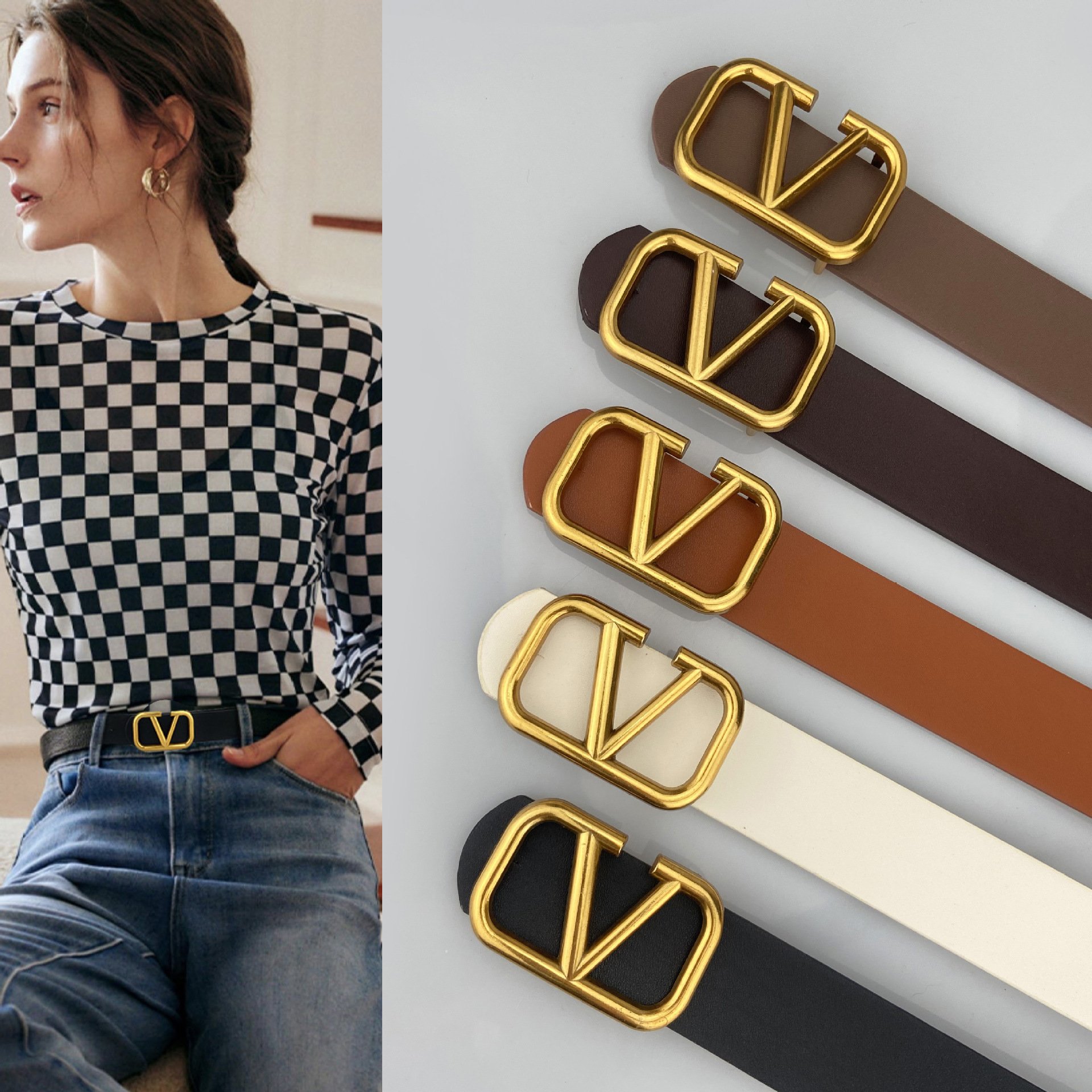 Wholesale New Custom Logo Suede Leather Fashion Waist Belt Women Decoration Flat Special Belt