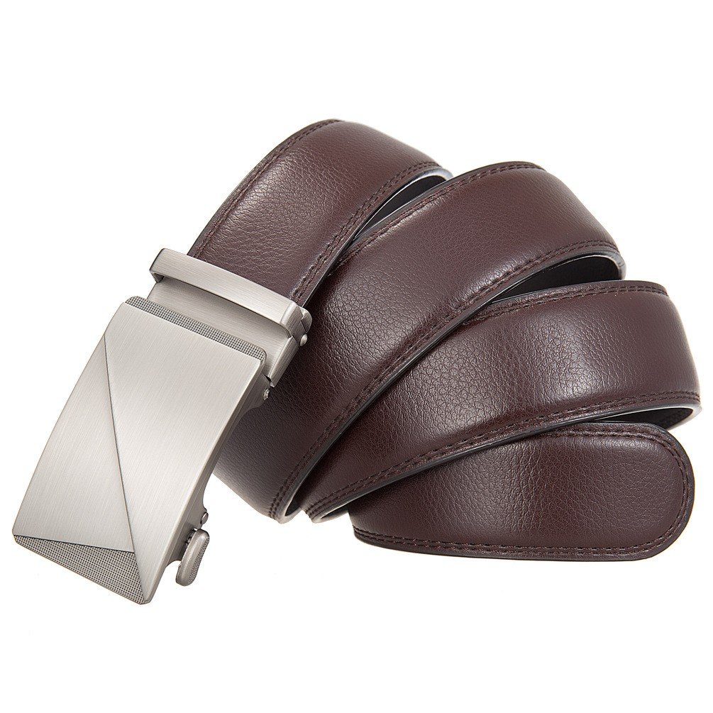 LQbelt fashion men's automatic buckle leather belts for men business wholesale ratchet belt factory custom logo