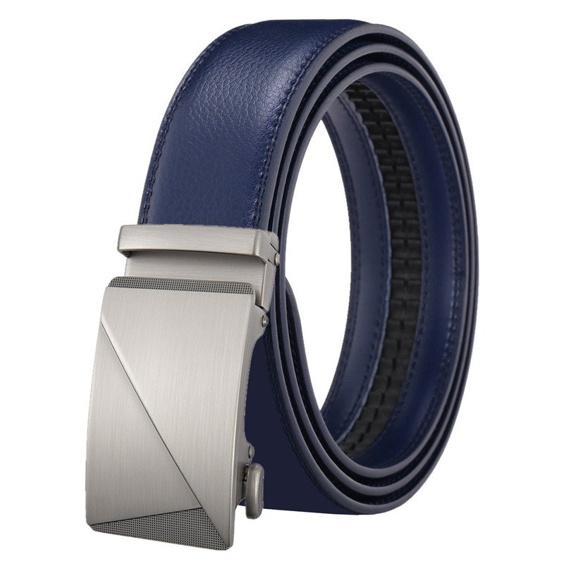 LQbelt fashion men's automatic buckle leather belts for men business wholesale ratchet belt factory custom logo
