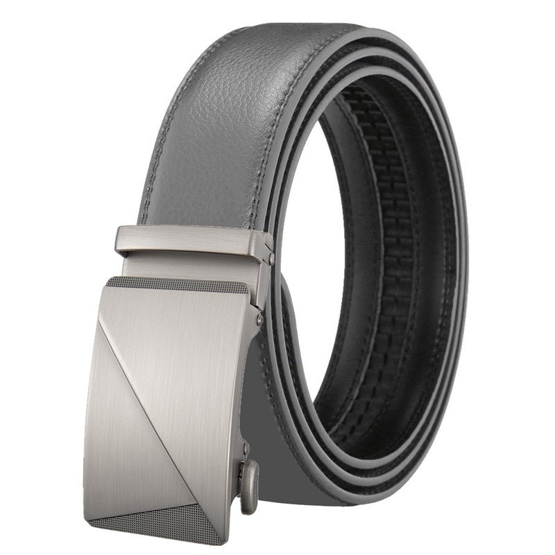 LQbelt fashion men's automatic buckle leather belts for men business wholesale ratchet belt factory custom logo
