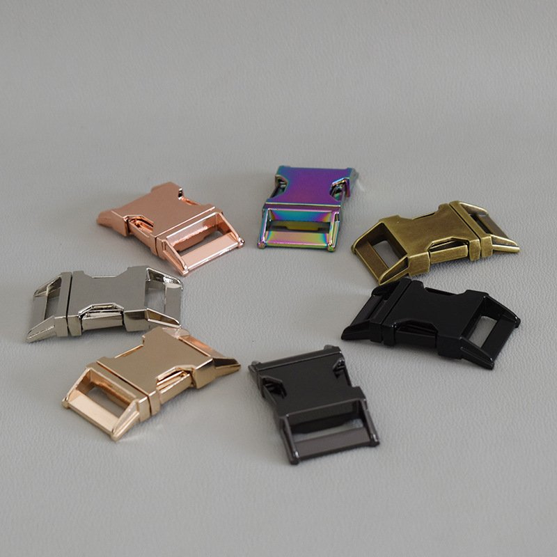 Rainbow color high quality 1 inch size zinc alloy metal buckle for backpack dog collar metal strap buckle side release buckle