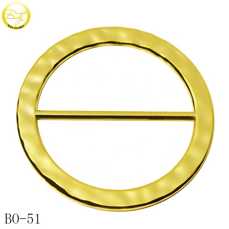 Fashion clothing gold logo rings hardware custom designer zinc alloy buckle straps adjuster for swimsuit