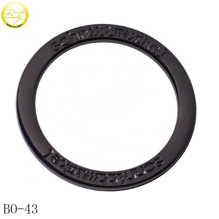 Fashion clothing gold logo rings hardware custom designer zinc alloy buckle straps adjuster for swimsuit