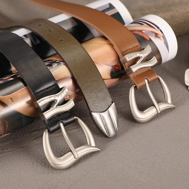 Fashion High Quality Mens Hole Womens Luxury Belt Male Belt Buckle Genuine Leather Men Work Belts
