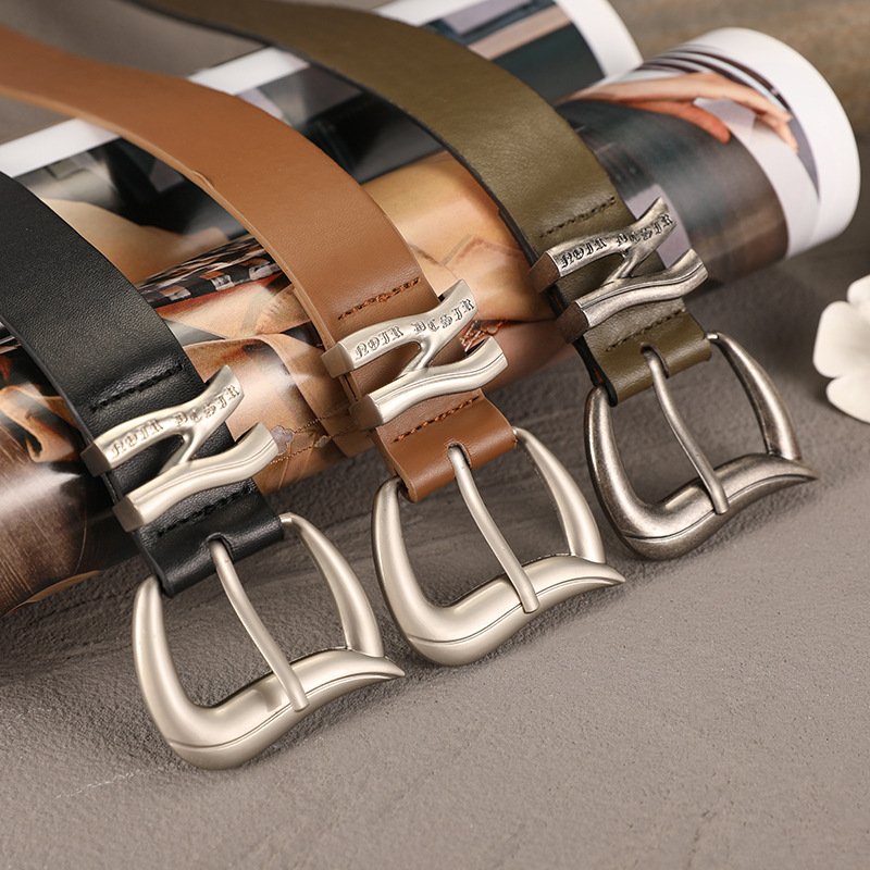Fashion High Quality Mens Hole Womens Luxury Belt Male Belt Buckle Genuine Leather Men Work Belts