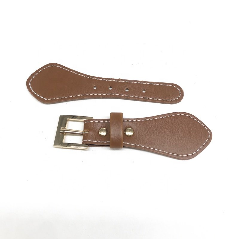 Metal buckle designer coat soft PU leather toggle button