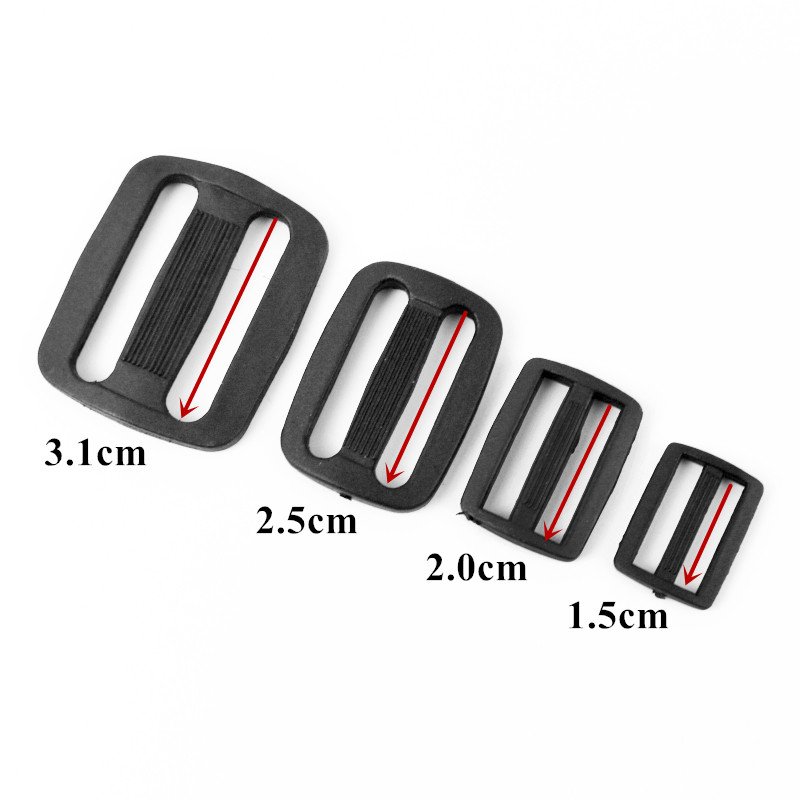 Deepeel BF358 1.5/2.0/2.5/3.1cm Bag Accessories Adjust Slider Square Ring Buckle Plastic Tri Glide Buckle