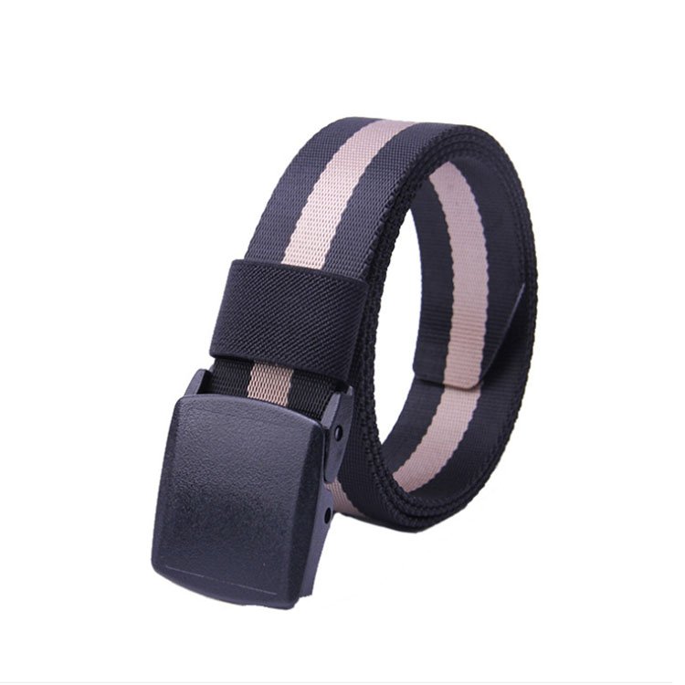 Logo Free Fashion Belt Heavy Duty Men Nylon Fabric Webbing Tactical Belt With Plastic Buckle Quick Release