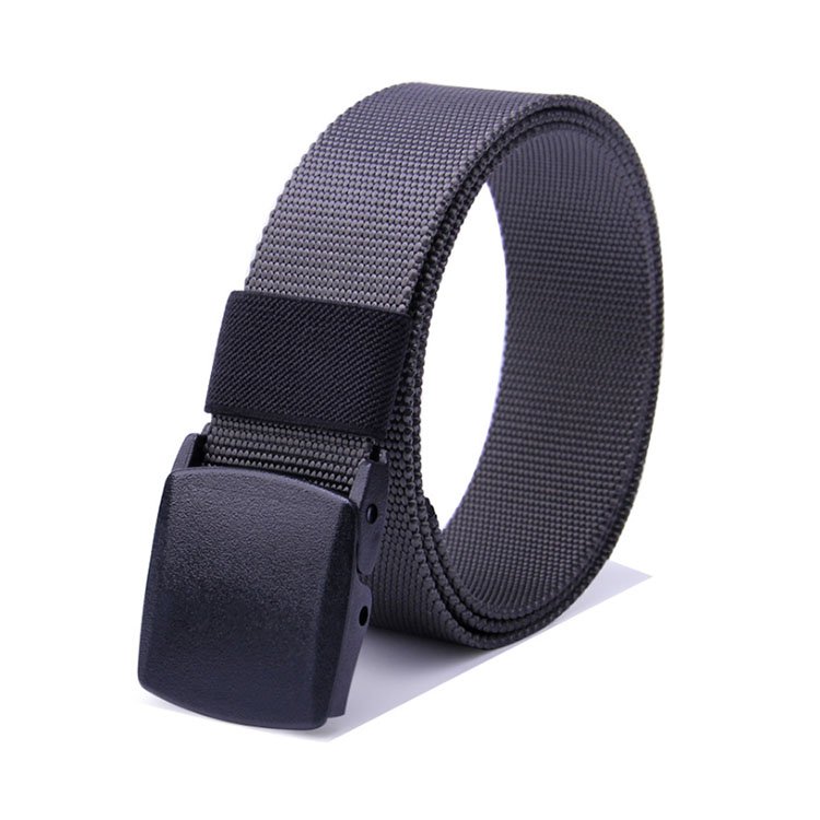 Logo Free Fashion Belt Heavy Duty Men Nylon Fabric Webbing Tactical Belt With Plastic Buckle Quick Release
