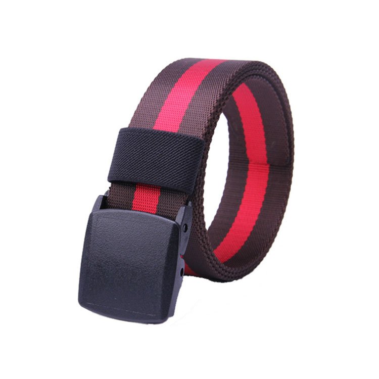 Logo Free Fashion Belt Heavy Duty Men Nylon Fabric Webbing Tactical Belt With Plastic Buckle Quick Release