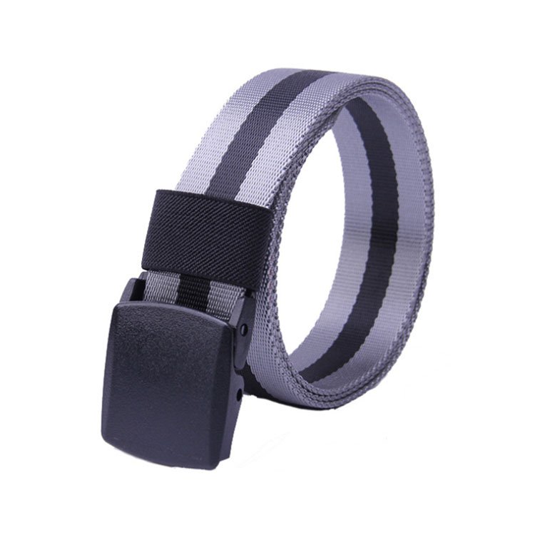 Logo Free Fashion Belt Heavy Duty Men Nylon Fabric Webbing Tactical Belt With Plastic Buckle Quick Release