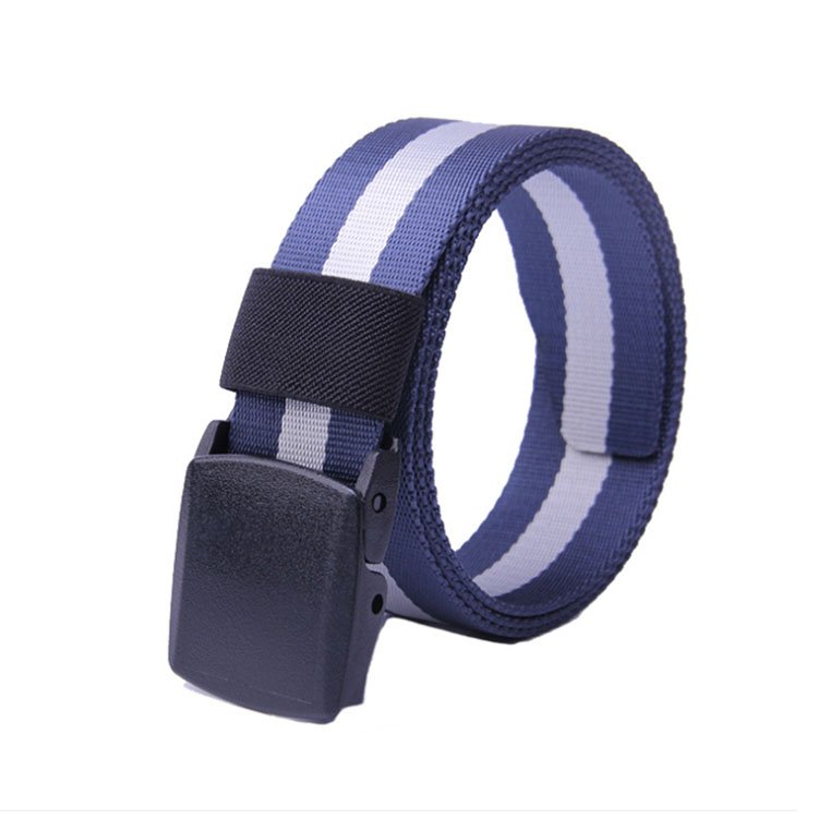 Logo Free Fashion Belt Heavy Duty Men Nylon Fabric Webbing Tactical Belt With Plastic Buckle Quick Release