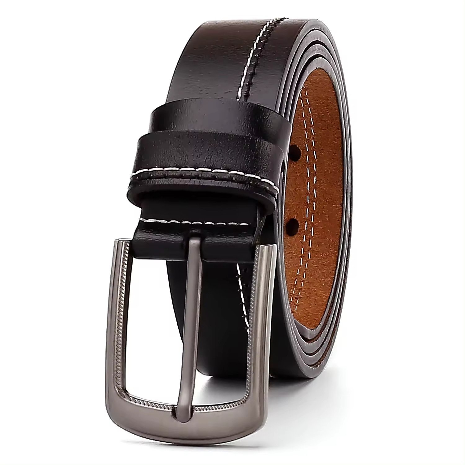 Customized Luxury Genuine Cowhide Leather Belt in Factory Alloy 3.8Pin Buckle Wholesale OEM Genuine Leather Belt