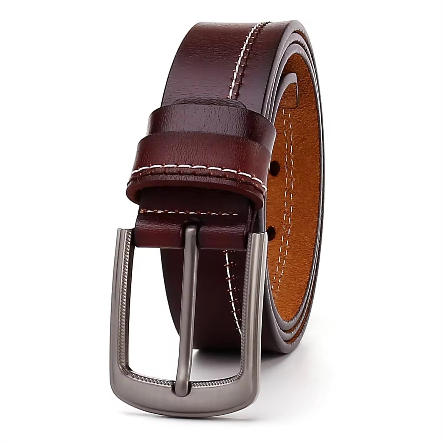 Customized Luxury Genuine Cowhide Leather Belt in Factory Alloy 3.8Pin Buckle Wholesale OEM Genuine Leather Belt