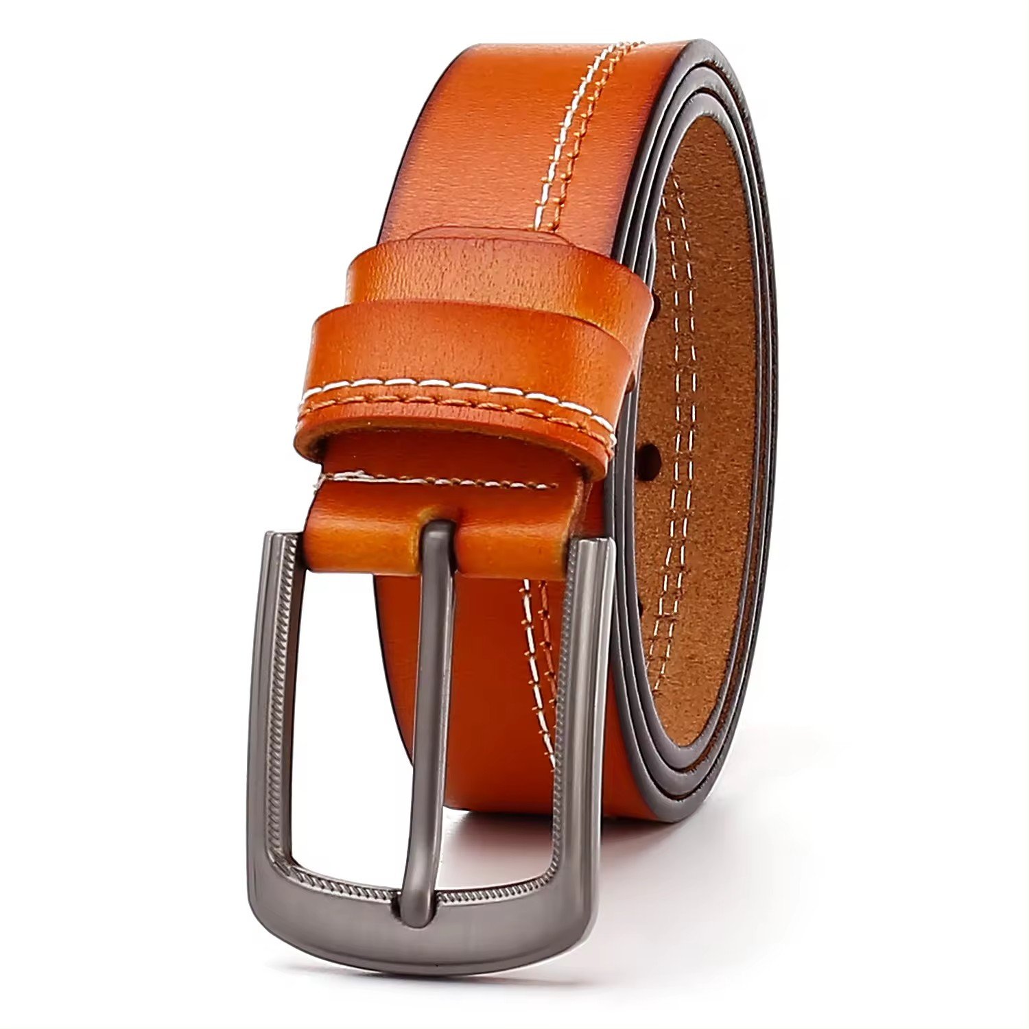 Customized Luxury Genuine Cowhide Leather Belt in Factory Alloy 3.8Pin Buckle Wholesale OEM Genuine Leather Belt