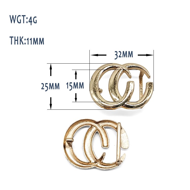 Wholesale 15mm Women Decorative Garment Straps Buckle Zinc Alloy Metal Newest Designer Western Style Golden Belt Ring Buckle
