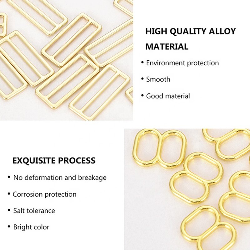 High quality 0-shape 8-shape 9-shape alloy adjustable alloyed bra adjuster swimwear buckle