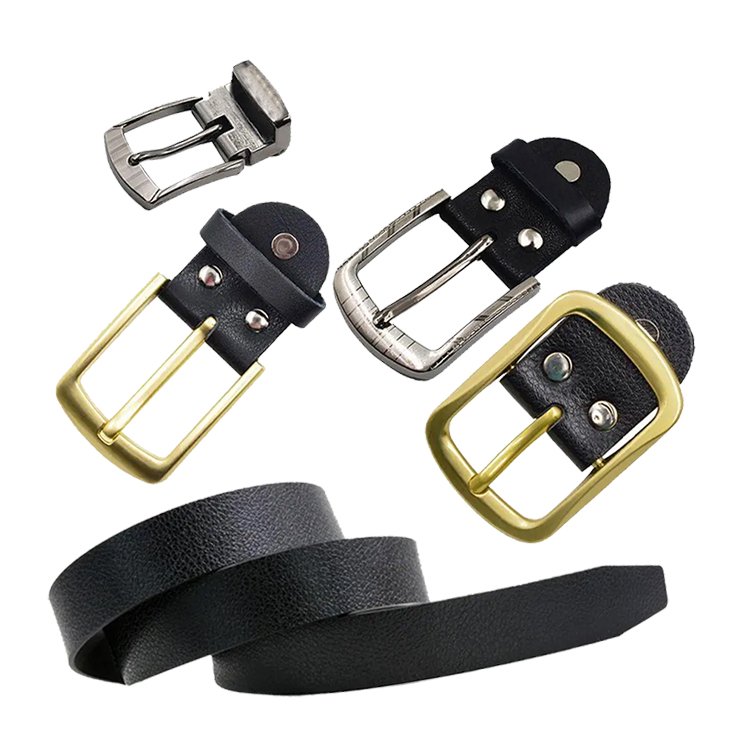 2 Piece Metal Spinning Titanium 25/30/35/40mm Square Small Buckle White Gold Plated Blank Woman Man Removable Pin Belt Buckle