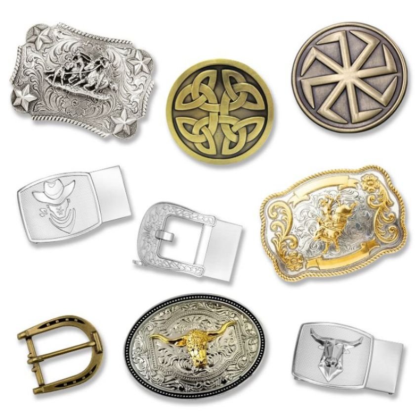 2 Piece Metal Spinning Titanium 25/30/35/40mm Square Small Buckle White Gold Plated Blank Woman Man Removable Pin Belt Buckle