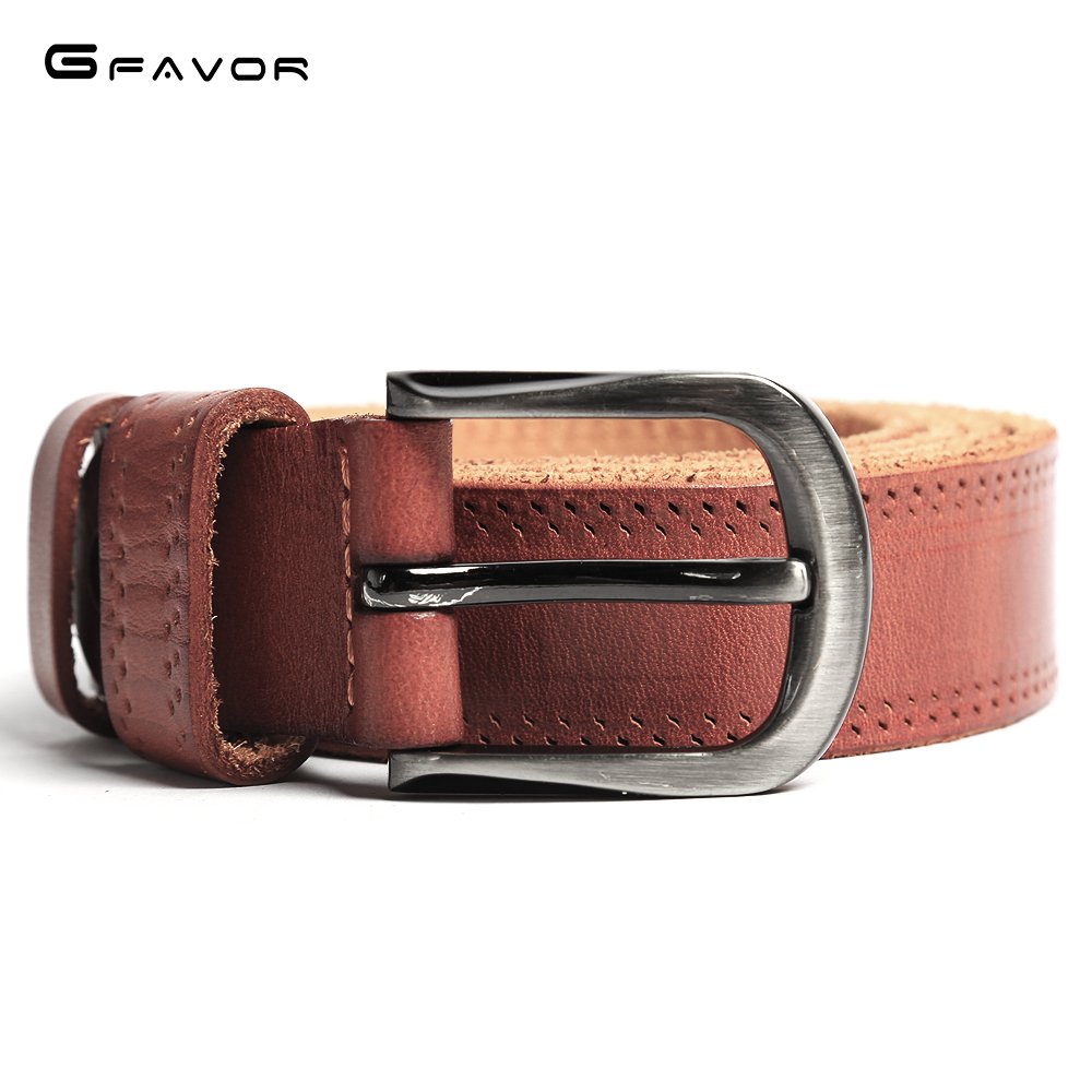 vintage Italian design genuine leather belts casual adjustable belt buckles hot selling men belt