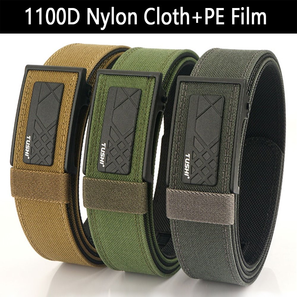 New design customized non porous waist belt hunting and hiking outdoor fabric metal automatic buckle nylon belt woven waist belt