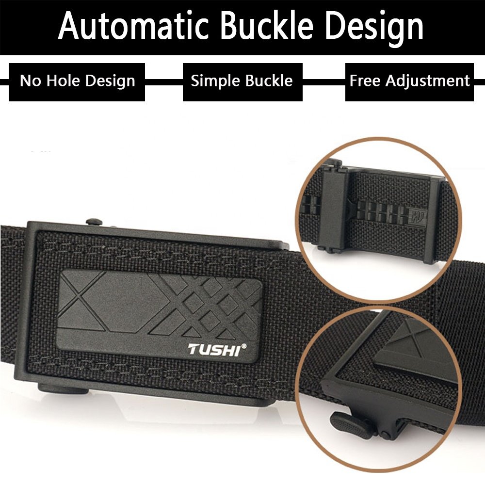 New design customized non porous waist belt hunting and hiking outdoor fabric metal automatic buckle nylon belt woven waist belt