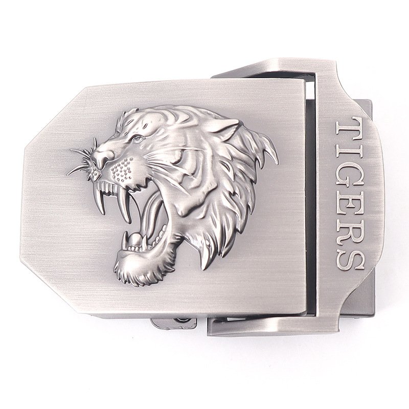 Manufacturers Customized Logo Canvas Fabric Metal Tiger Head Buckle Lengthened Belt Youth Outdoor Trousers Canvas Tactical Belt