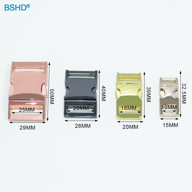 OEM Pet Accessories Hardware 15mm Metal Dog Collar Side Quick Release Buckle For Dog Leash And Backpack