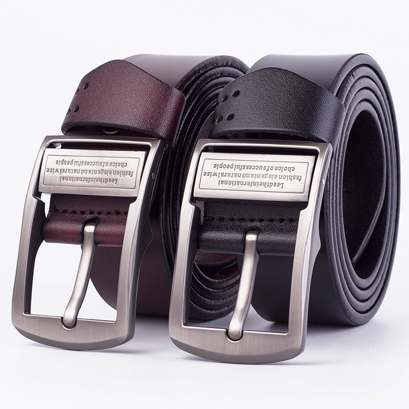 Men's pin buckle belt genuine leather belt buckle belt, cowhide belt, simple fashion waistband