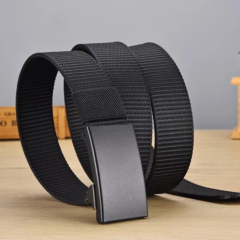Factory Wholesale Professional Outdoor Tactical Belt Automatic Iron Black Buckle Fabric Men Sports Nylon Waist Belt