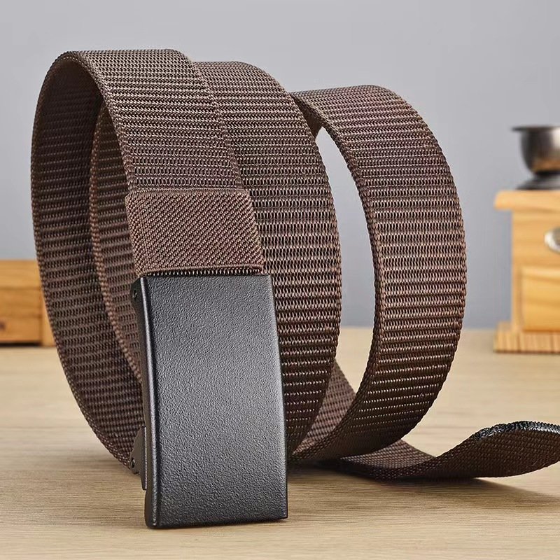 Factory Wholesale Professional Outdoor Tactical Belt Automatic Iron Black Buckle Fabric Men Sports Nylon Waist Belt