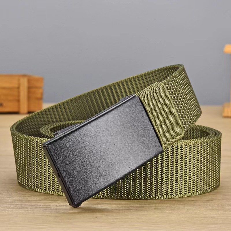 Factory Wholesale Professional Outdoor Tactical Belt Automatic Iron Black Buckle Fabric Men Sports Nylon Waist Belt