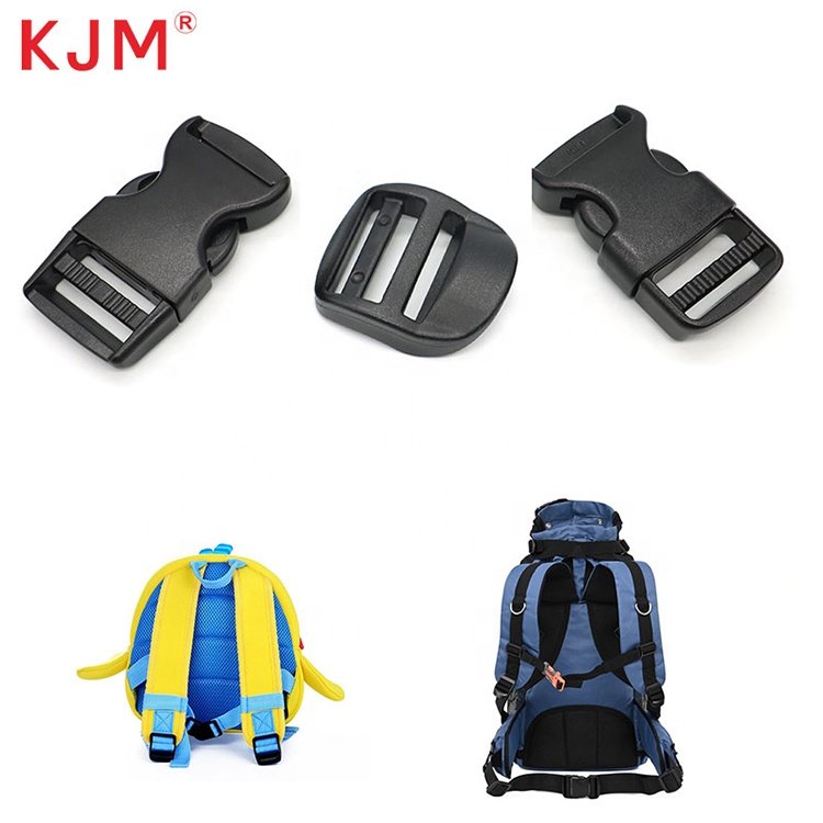 Backpack handbag parts accessories plastic 1inch webbing adjustable black ladder lock buckle