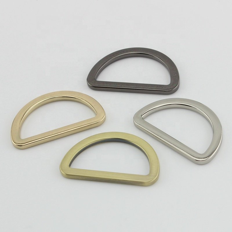Nolvo World 40mm 1.5" Metal Flat Die Cast Snap Belt Hooks Metal D Rings Buckle For Handbag Accessories