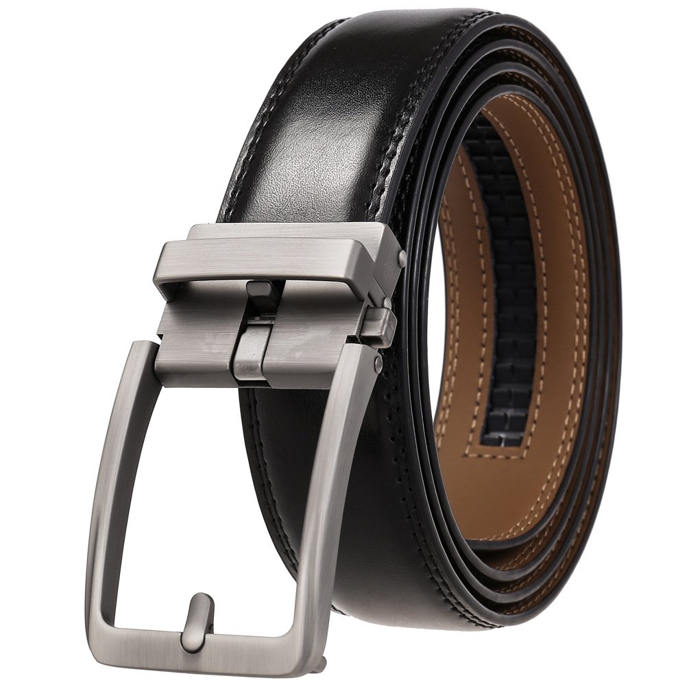 Factory Custom Logo Automatic Buckle Rachet Belt High Quality Fashion Men Business Genuine Cowhide Belts