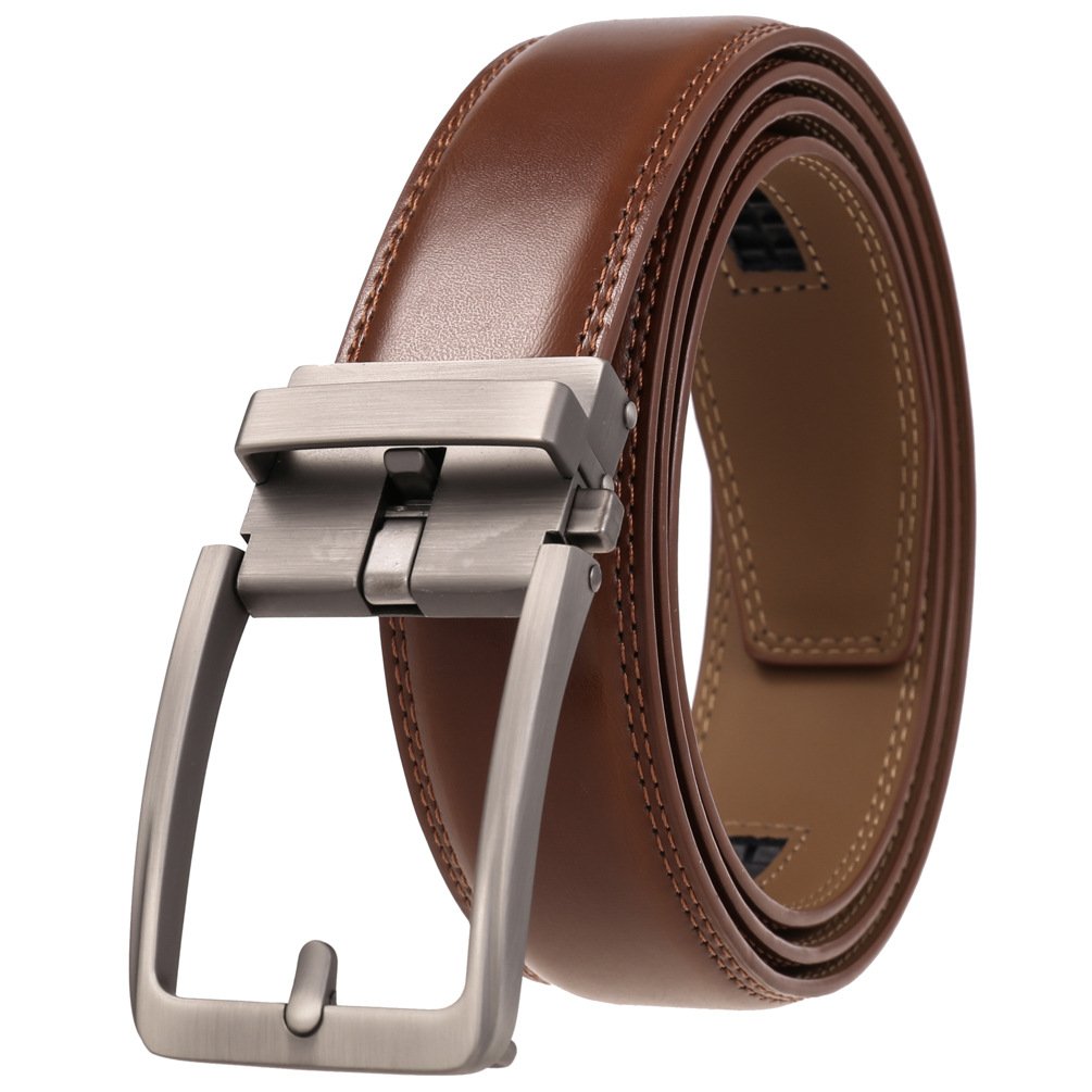 Factory Custom Logo Automatic Buckle Rachet Belt High Quality Fashion Men Business Genuine Cowhide Belts